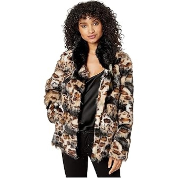 Designer sale! Sam Edelman Mixed Faux Fur Coat - Picture 1 of 4